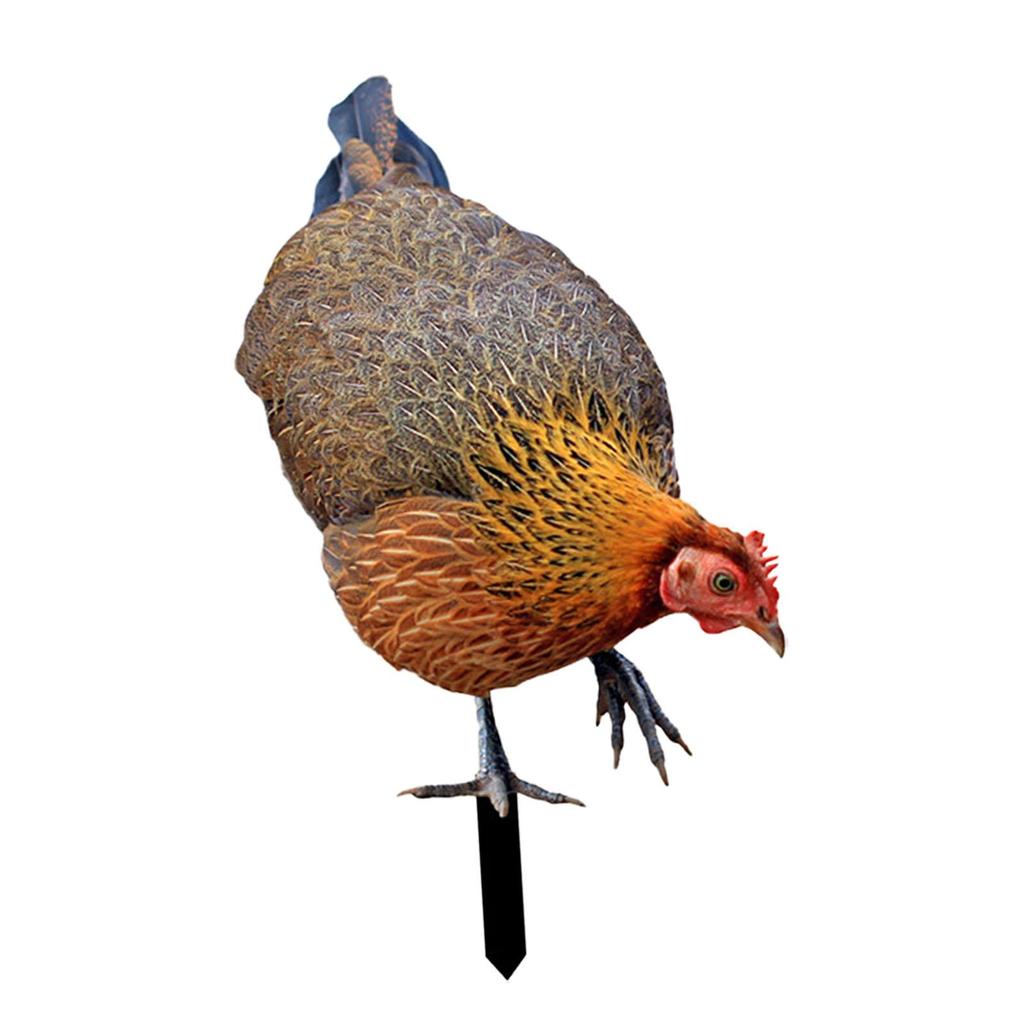 Decorative Hen Garden Stake Patio Stakes Decoration Yard Art Animal Statue Stakes for Patio Garden Pathway Outdoor Backyard