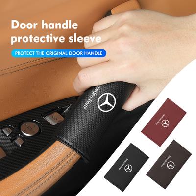Poignée intérieure de porte de voiture en cuir Résistante à l'usure Décoration Protecteur Pour Mercedes Benz C180 C300 W124 W176 W177 C200 C260 GLC CLE CLA