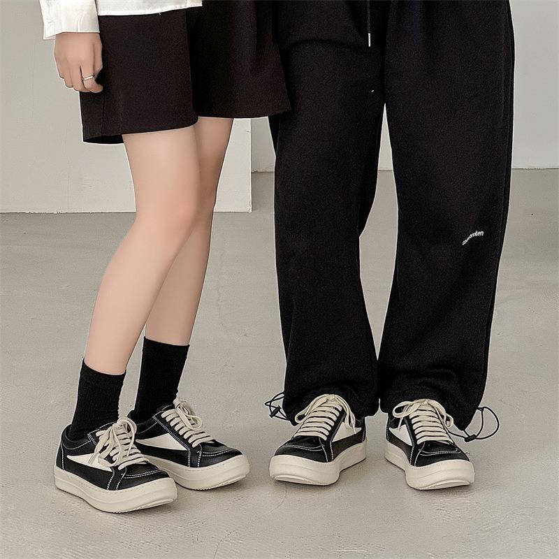3678-RO Inverted Triangle Shoes Spring and Autumn Summer Thick-soled Dark Casual Thick-soled Low-top Board Shoes for Men and Women