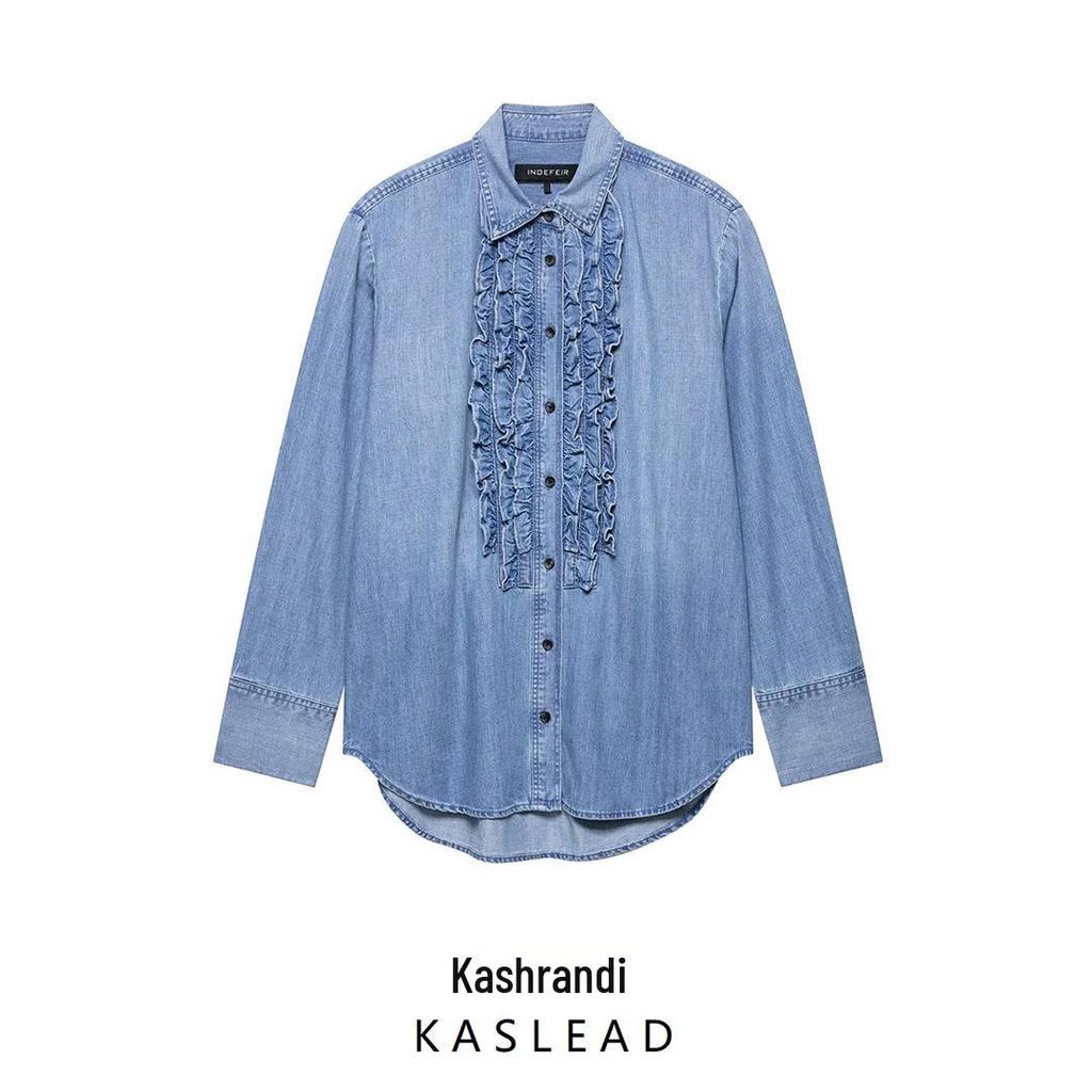 2025 Summer European & American Style Women's Versatile Denim Shirt