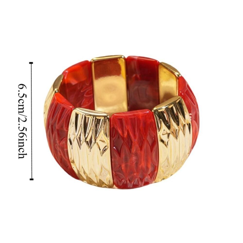 Bohemian Acrylic Bangle Smudging Retro Hand Ring Creative Irregular Wide Bracelet  Decoration
