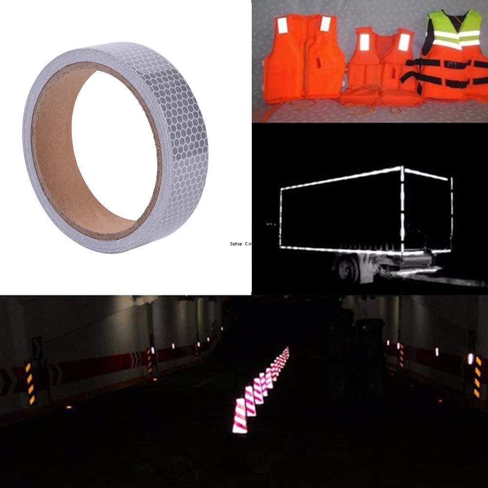 2,5 cm * 10 m Reflektierender Fahrradaufkleber aus PVC mit hoher Sichtbarkeit, wasserdicht, selbstklebender Warnreflektorstreifen für Auto, Fahrzeug, LKW
