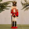 Merry Christmas Vintage Christmas Nutcracker Painted King Soldier Doll Handicraft 30cm Handcraft Figurine Office Decor
