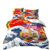 Flame And Fish Bedding Sets For King Size Bed,Quilt Cove With pillowcas,Bed Linens Set, Pink Flower, Winter Comforter, 200x200