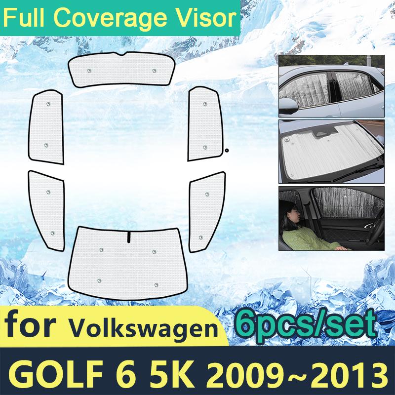 

Полные чехлы, солнцезащитные козырьки для Volkswagen Golf 6 5K 2009 ~ 2013 VW, автомобильные солнцезащитные лобовые стекла, козырек для бокового окна Shaby
