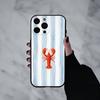L-Lobster On S-Stripes Ocean  Phone Case For iPhone 17pro,16,15,14,13,12,11 Plus,Pro Max,XS,Soft Silicone Black Cover