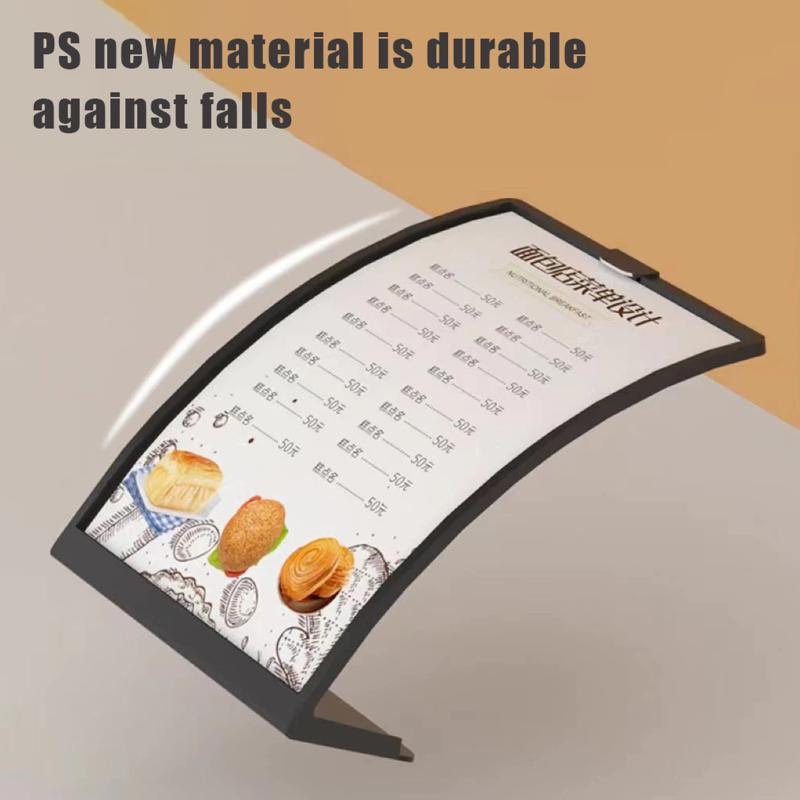 Acrylic A4 Menu Display Stand L Shaped Vertical Holder Name Card Display Desk Clear Sign Stand for Restaurant Promotion Event