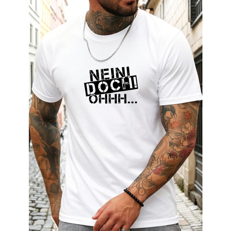 Men's Pattern Summer Casual Crew Neck Short T-Shirt,Machine Washable