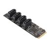 M.2 NVME To SATA Adapter Card Drive Free Plug and Play M2 KEYM NVME PCIE To 4 Port SATA3.0 Expansion Card
