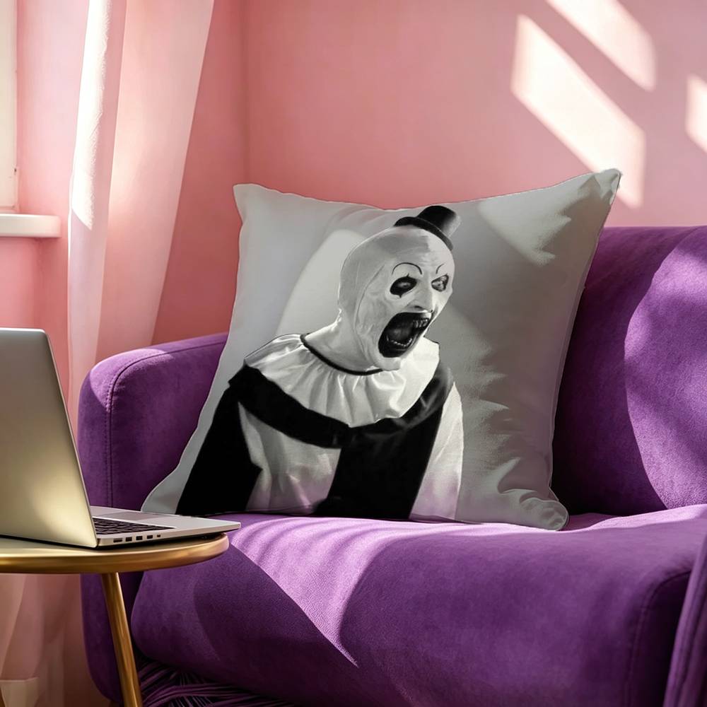 Art the Clown horror TTerrifier Pillow Case Square DoubleSided Sofa Cushion Cover Bedroom Bedside Pillow
