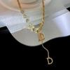 Micro Setting Necklace Design Sense Collar Decoration Winter Sweater Chain  Party