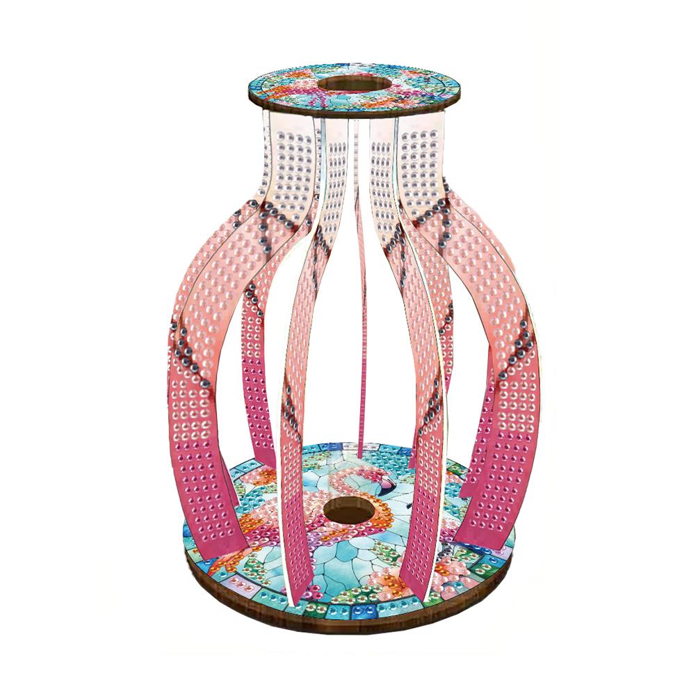 

Acrylic Wood Colorful Pattern Diamond Mosaic Rhinestones Vase Diamond Painting 3D Vase Decor for Home Office Decor