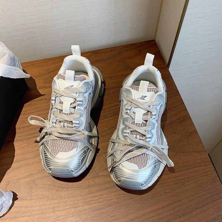 Dirty Old Paris Lace-up Dad Shoes Women's 2025 Spring New Fashion Platform Retro Casual Sneakers