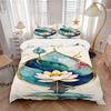 3pcs Lotus Bloom Soft Comfortable Bedding Set, For Bedroom, Guest Room And Dorm, All - Season Use, High-Definition Printing157