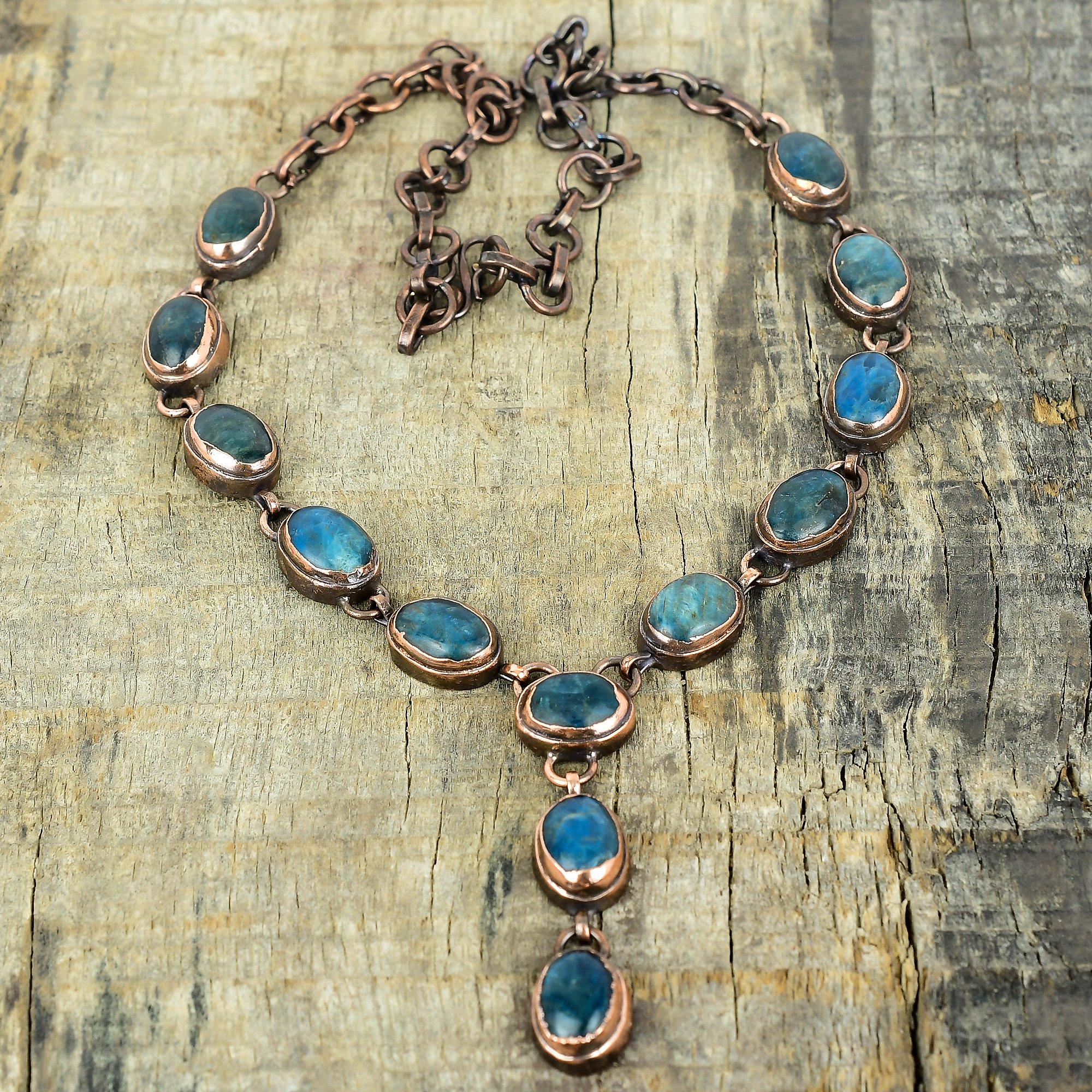 

Неоновый апатит ожерелье из драгоценных камней ожерелье из электроформированной меди ручной работы регулируемая цепочка ожерелье ювелирные изделия из драгоценных камней высшего качества подарки для мамы Adjustable