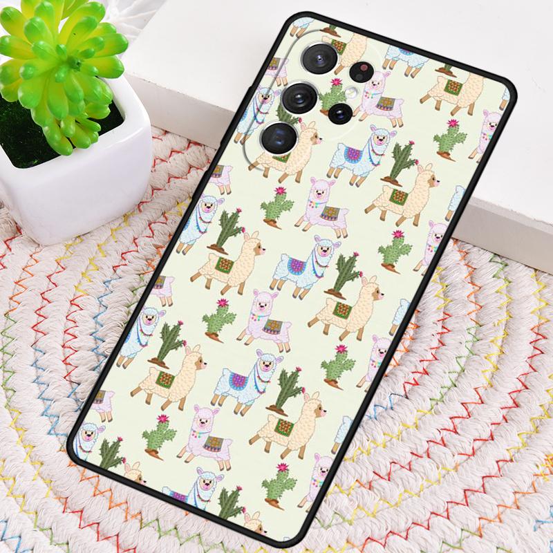 Kawaii Cute Llama Alpaca Silicone Phone Case For Samsung Galaxy note 10 pro S26 S25 S24 S23 S22 S21 Plus S25Ultra Capa Cover