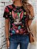 Easter Women's Funny Animal Prints T Shirts Short Sleeve Tees Tops 3D Prints O-Neck Shirt Summer Casual Women's Clothing Apparel