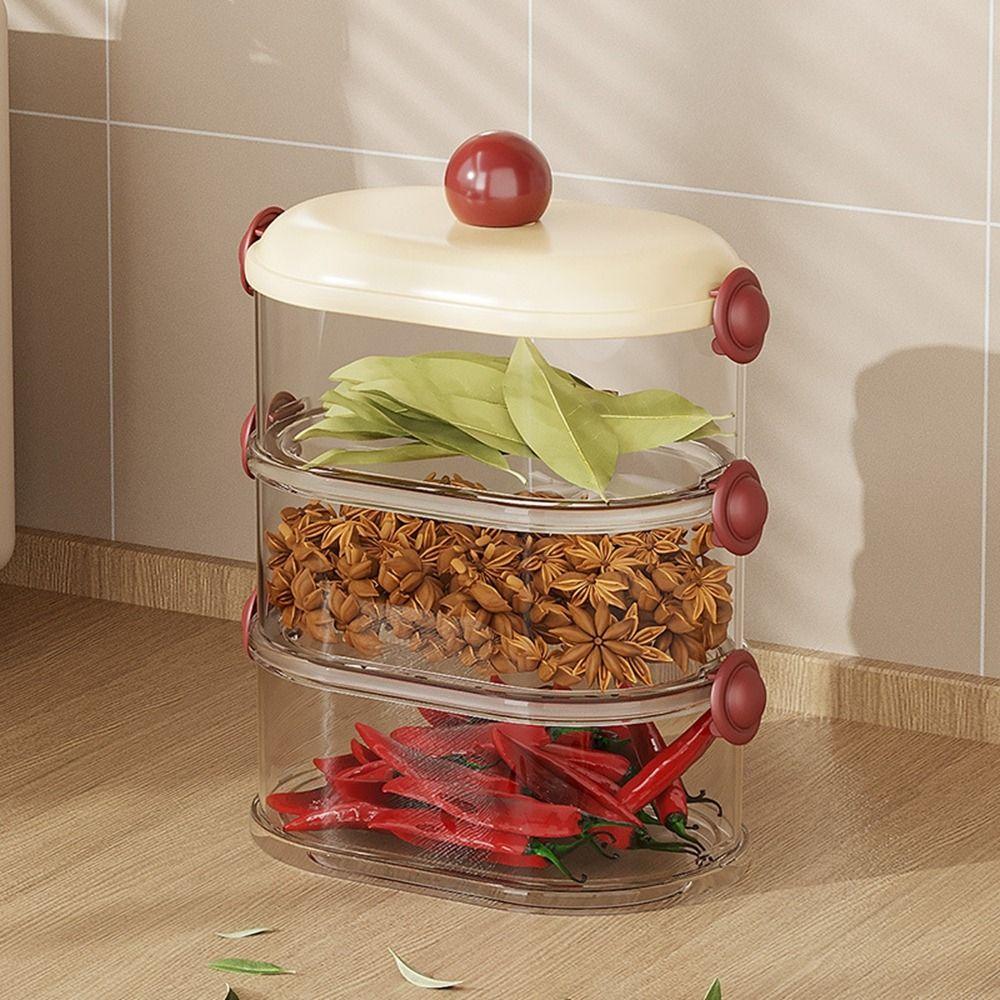 Stackable Spice Organizer Plastic Food Containers Practical Seasoning Storage Box  Refrigerator