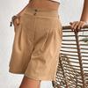 2025 Summer Elegant European & American High-Waisted Wide-Leg Women's Shorts