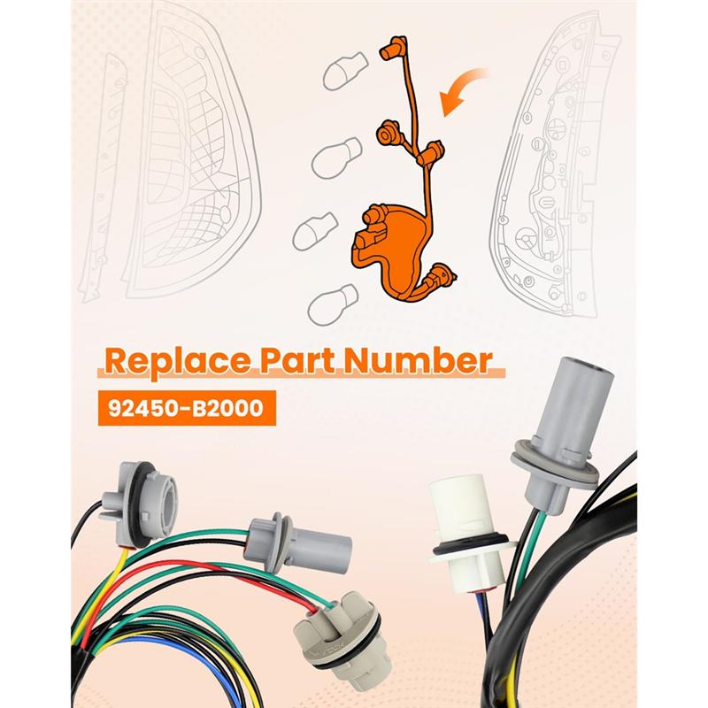 For Kia Soul 2013- 92450-B2000 Tail Lamp Harness- LH Or RH, Rear Tail Light Socket Wiring Harness Fit