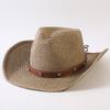 Popolare cappello da cowboy western classico europeo e americano intrecciato in paglia per uomo e donna moda outdoor stile OL cappello a cilindro intrecciato