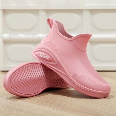 Scarpe da pioggia britanniche da donna nuova moda stivali da pioggia impermeabili fondo piatto casual antiscivolo cucina lavoro autolavaggio scarpe in gomma shopping