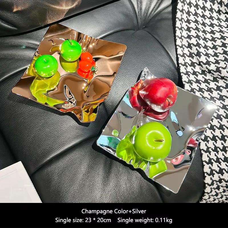 Einfache Welle Gemustertes Obstaufbewahrungstablett Modisches Heim Esstisch Aufbewahrungstablett Wohnzimmer Exquisites Dekotablett Geschenk