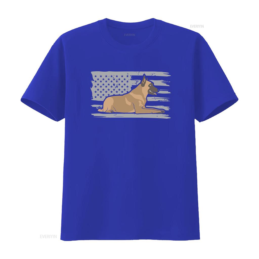 American Flag Belgian Malinois Mom T Shirt Patriotic Dog For Her Women Vintage Washed Versatile Graphic Homme Unisex Fashion