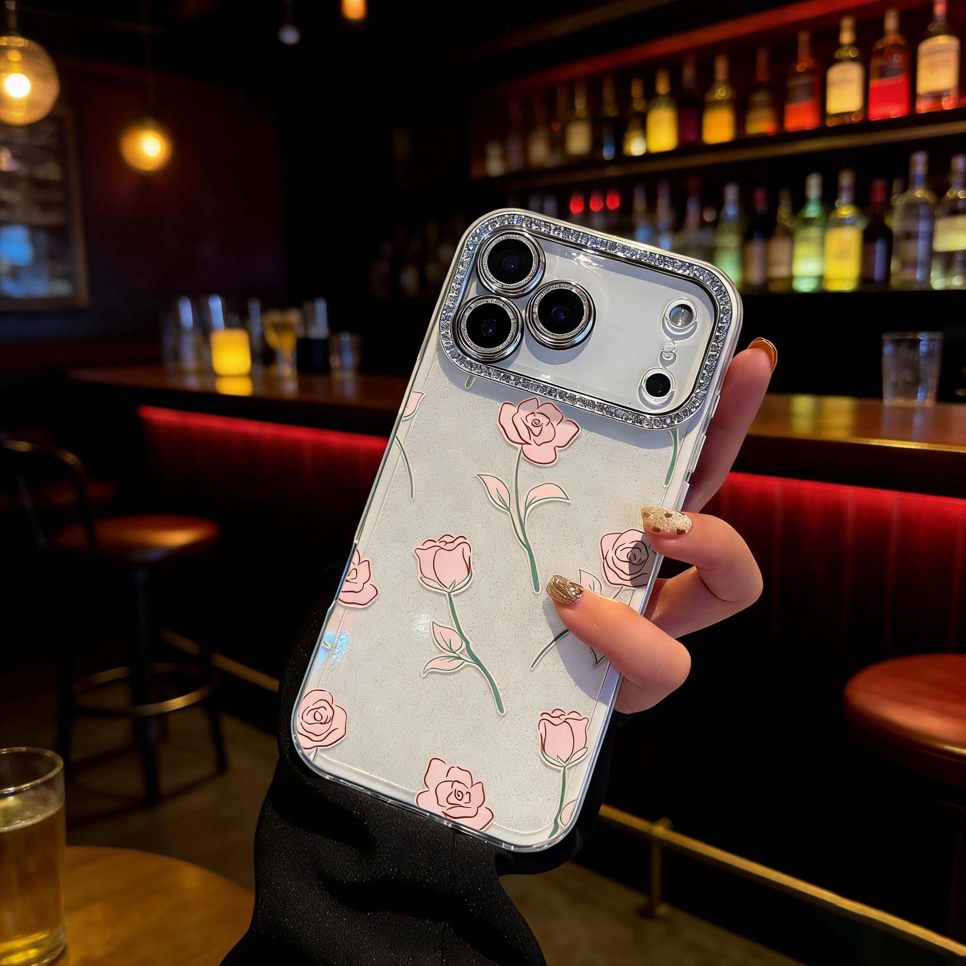 

Hand-Painted Rose Case for Apple iPhone 17 Pro Max - Compatible with iPhone 13/15/14/11, Female Design 17 Pro
