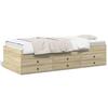 VidaXL Lit de Jour avec Tiroirs, Canapé-lit avec Rangement, Lit d'Invité, Meuble de Salon Chambre à Coucher, Moderne, Chêne 3280869