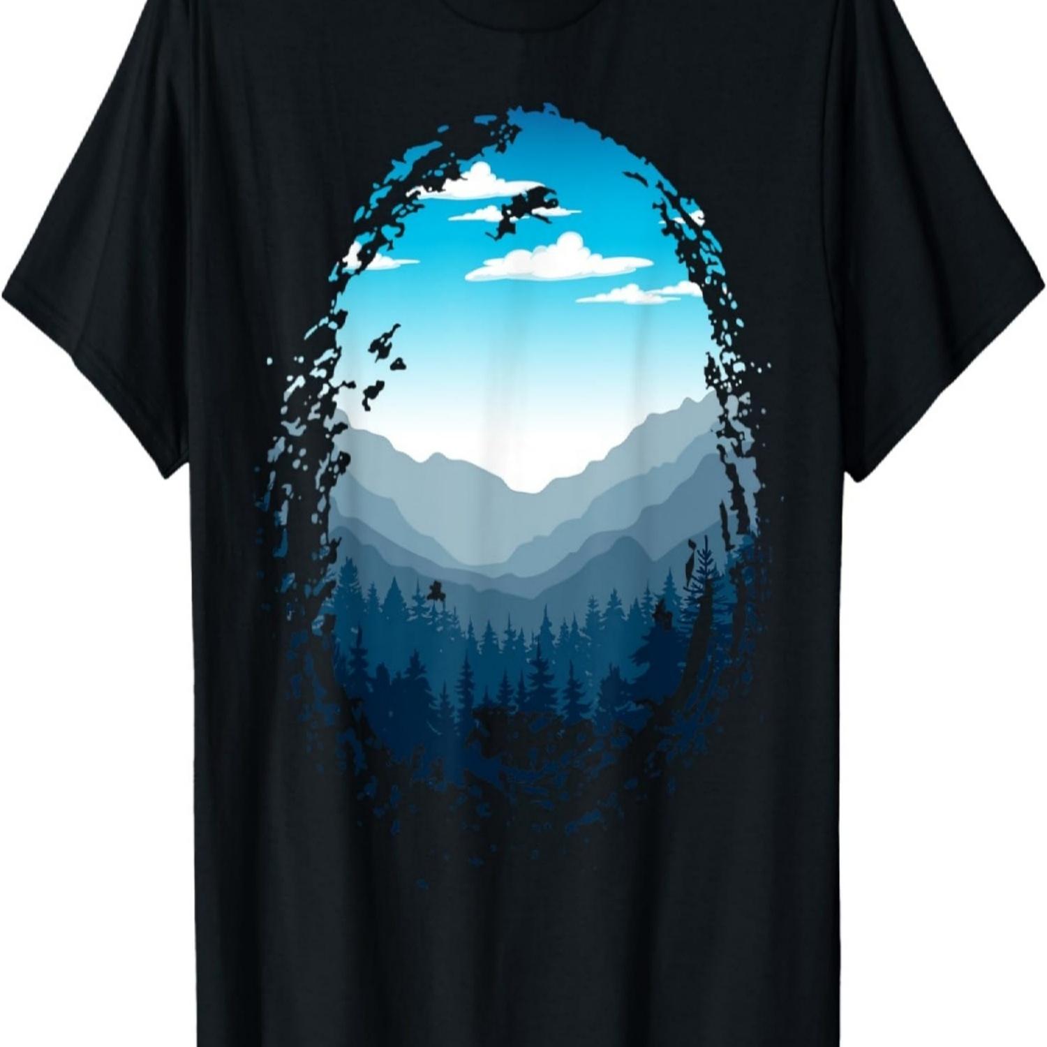 Timeless Mountain, Nature Trees and Forest T-Shirt(2) S