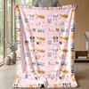 Puppy Love and Fun Theme Blanket Lightweight Warm Flannel Blanket Decorative Throw Blanket for Home Decoration