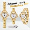 High Quality Fashion DIY 9MM Width Italian Elastic Charm Stainless Heart Shape Watch Bracelet Bangle for Friend Birthday Jewelry