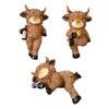 Figura de Vaca de las Tierras Altas Abrazadora de Macetas Divertida Decoración de Maceta de Resina Adorno de Animal de Granja Lindo para Interior Exterior Patio Balcón Jardín Césped