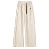 Cream-Colored Wide-Leg Cashmere Wool Sweatpants - 2026 Slim Fit Style for Autumn/Winter