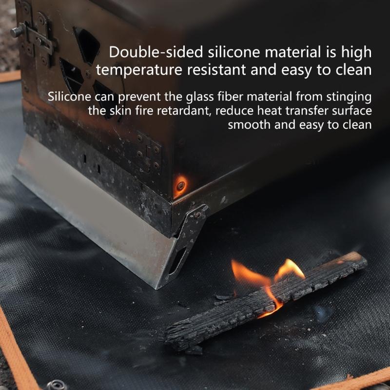 Feuermatte Feuerfeste Untergrillmatte für Outdoor-Grillmatte Feuermatte BBQ-Matte Deckschützer Faltbar Praktisch