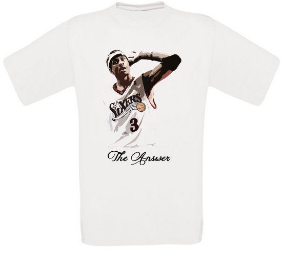 Allen Iverson Answer Basketball Sixers Philly T-Shirt All Sizes XXXXL