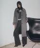 Leathery Cashmere Balmacaan Robe Coat [Grey]