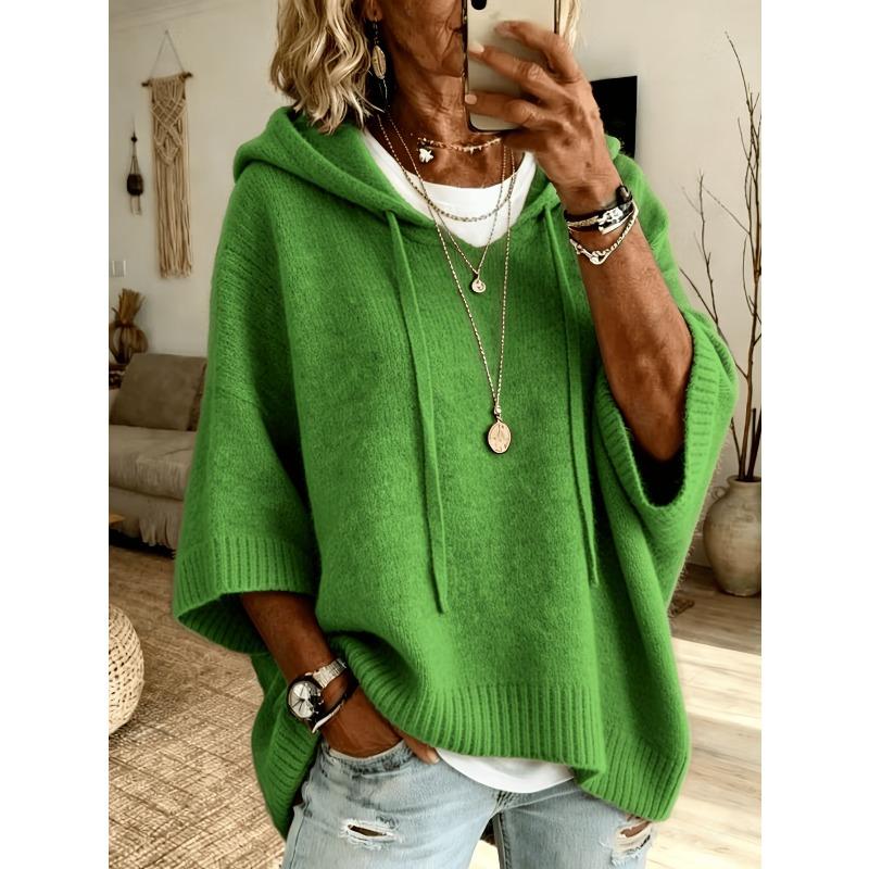 New Knit Hoodie with Drawstring