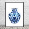 Ginger Jar Canvas Poster, Ginger Jar Printing, Watercolor Ginger Jar, Ginger Jar Art Deco Poster