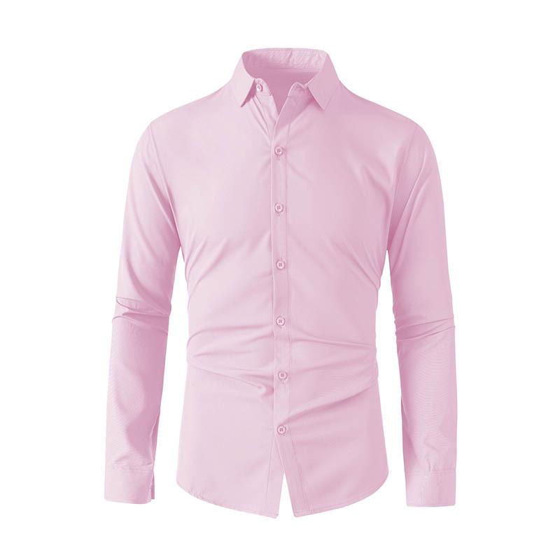 Pánské ležérní tričko s dlouhým rukávem, jednobarevné, odolné proti vráskám, pohodlné, celoroční, univerzální