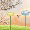 Iron Bird Feeding Dish Creative Bird Water Bowl Flower Shaped Bird Bath  Hummingbird