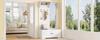 100*40*180cm Hallway Wardrobe with Mirror, 5 Coat Hooks, 2 Cabinets and Shelf, Hallway Coat Stand Clothes Rack with Shoe Cabinet, White