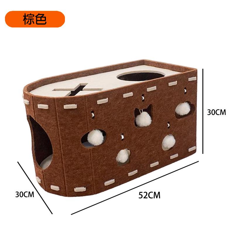 New Type of Pet Nest Double-layer Felt Cat Nest Cat Scratch Board Integrated Wear-resistant and Debris Free Cat House