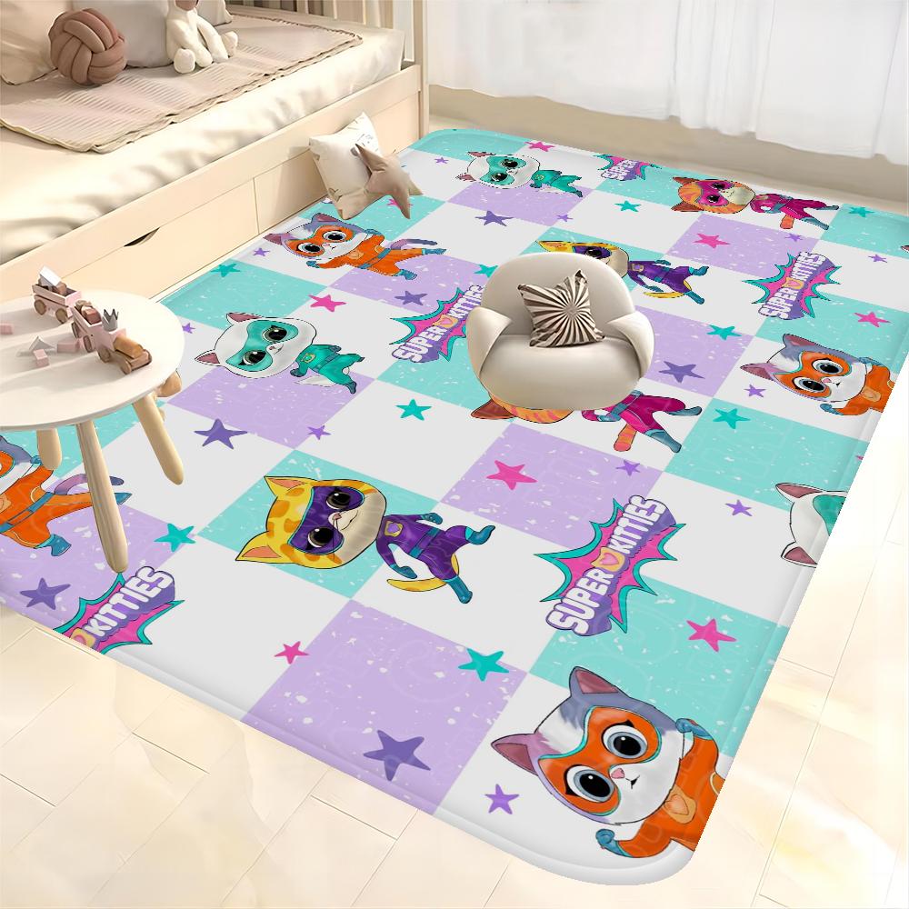 Tappetini per Stanza con Fantasia Junior Super Kitties Stile Nordico Zerbino per Casa Tappetini per Bagno-WC Tappetino Decorativo per Camera da Letto Hotel