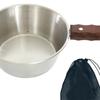 Camping Bowl Cup Compact Kitchenware with Wooden Handle Outdoor Picnic Tableware for