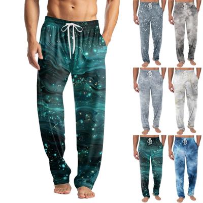 Herren Strickmode Print Tasche Freizeithose Schlafanzughose