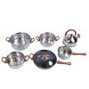 Stainless Steel Cookware Set Multifunctional Wooden Grain Kitchen Cookware Pots Pans Set with Kettle