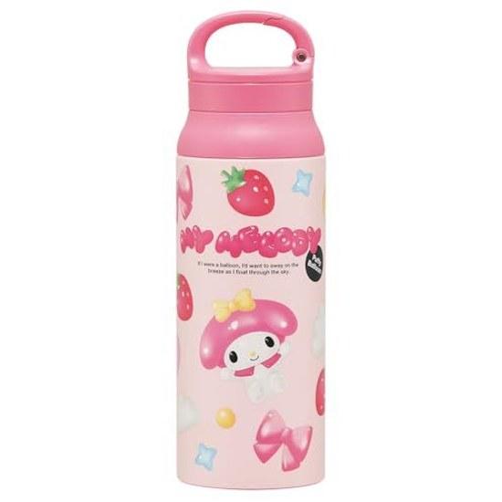Skater Carabiner Handle Stainless Bottle Insulated Cold Water 600ml Vacuum Double Structure Sanrio My Melody Pukuri Balloon Girl STBC6-A