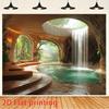 Cave Waterfall Pool Interior Design Tapestry Wall Hanging For Living Room Bedroom Decor Nature Spa Art Print Home Decorationgift